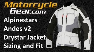 Alpinestars Andes v2 Drystar Jacket Sizing and Fit Guide [upl. by Horner]