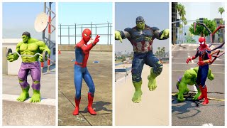 MARVEL SUPERHERO BATTLE 201 SPIDERMAN VS IRON HULK VS CAPTAIN HULK VS VS SUPERMAN [upl. by Yeznil828]