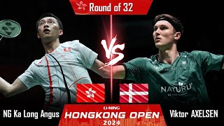 NG Ka Long Angus HKG vs Viktor AXELSEN DEN  Hongkong Open 2024 Badminton [upl. by Nodarb486]