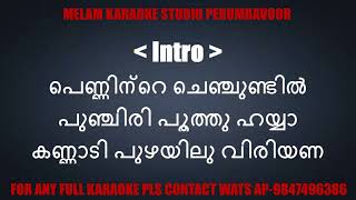 Penninte chenchundil karaoke with lyrics malayalam [upl. by Inglis899]