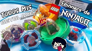 Mis BEYBLADE X se enfrentan a SPINNERS de LEGO NINJAGO  beybladex vs ninjago  WeirdSlayer [upl. by Nylek180]