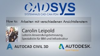 Arbeiten mit verschiedenen Ansichtsfenster  Autodesk® AutoCAD® Civil 3D®  CADsys [upl. by Zsa]