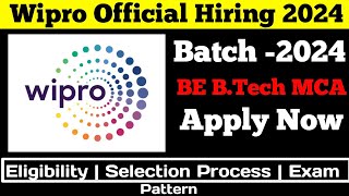 Wipro Official Hiring Announced  Wipro2024 Biggest  BEBTECHMCA [upl. by Yelram409]