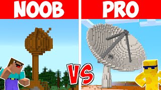 NOOB vs PRO  50000000 SATELLITE TOWER BUILD CHALLENGE Minecraft [upl. by Moyer]