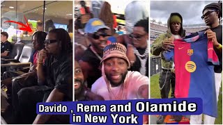 Rema Meet Davido and Olamide in New York as the Link in Studio for New song Collaboration [upl. by Dayir126]