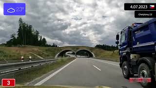 Driving through Jihočeský kraj Czechia from Tábor to České Budějovice 4072023 Timelapse x4 [upl. by Valiant]