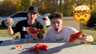 WE EXPLODED A WATERMELON HILARIOUS [upl. by Quennie715]