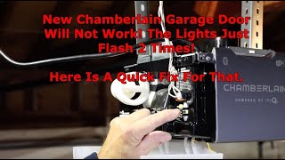 New Chamberlain Garage Door Opener Will Not Open  Flashes 2 Times [upl. by Ilrebma]