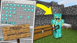 Stealing ALL OF PRESTONPLAYZ Diamonds In Minecraft  Preston SMP [upl. by Gaal339]