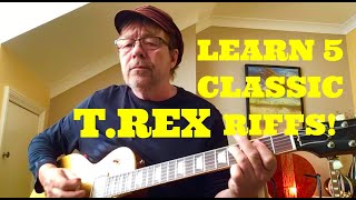 LEARN 5 CLASSIC TREX RIFFS IN 10mins [upl. by Iruy]