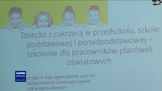 Uczą się jak postępować z dzieckiem chorym na cukrzycę Szkolenie dla pracowników oświaty [upl. by Yhtnomit]