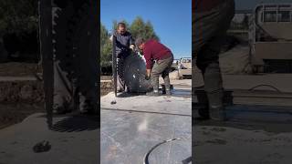 Saw blade replacement process 900mm blade to 12m blade for cutting concrete in depth [upl. by Oppen239]