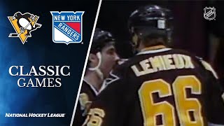 NHL Classic Games Mario Lemieux scores 5 at the Garden [upl. by Khano]