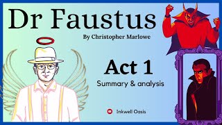 Dr faustus tragic hero by Christopher Marlowe morality play Act 1 scene 1 to 8 summary amp analysis [upl. by Anilrats]