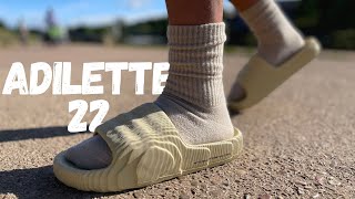 The New YEEZY Slide Adidas Adilette 22 Slide Review amp On Foot [upl. by Lenoil]