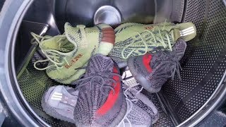 THROWIN MY YEEZY 350 V2 BOOST IN THE WASHING MACHINE HOW WILL IT TURN OUT [upl. by Caitrin]