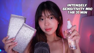 ASMR INTENSELY SENSITIVE MIC at 100 1HR 30MIN [upl. by Candice]