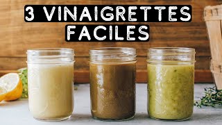 3 Vinaigrettes Vegan Sauces rapides faciles et simples [upl. by Coltin905]