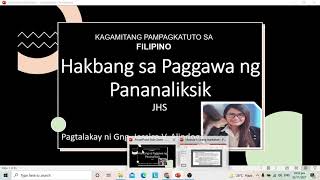 HAKBANG SA PAGGAWA NG PANANALIKSIK  PAGTALAKAY [upl. by Tildie630]