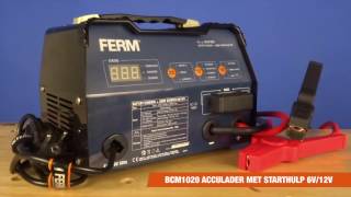 FERM Acculader met starthulp  6V12V  12A  BCM1020 [upl. by Moll]