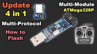 Updating BangGood ATMega328P 4in1 multi protocol tx module firmware frsky taranis turnigy 9xr pro [upl. by Casmey]