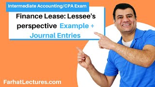 Accounting for Finance Lease Lessees Perspective Example CPA Exam [upl. by Charita]