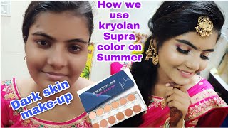 Real Kryolan base Party makeup look on dark skinSummer me kryolan Supra Base kaise use krey [upl. by Tallie]