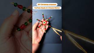 DIY snowflake Christmas ornament BeadsArt beadsart christmasornaments festival shorts short [upl. by Annahvas]