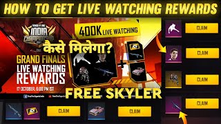 How To Get Free Skyler Character🤯 FFIC Grand Finals Live Watching Rewards  Kaise Milega Free Fire [upl. by Hung]