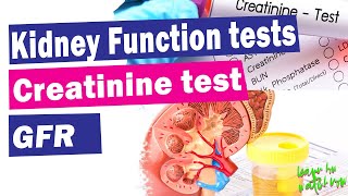 Kidney function tests  Serum creatinine test  GFR  Explained [upl. by Anisirhc]