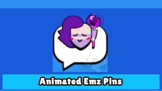 ALL ANIMATED EMZ PINS  BRAWL STARS [upl. by Eeleak]