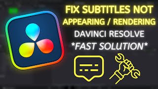 Fix subtitles not appearing Davinci Resolve FAST SOLUTION [upl. by Africah]