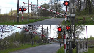 4K Przejazd kolejowy Międzybórz ul Kolejowa  Polish railroad crossing [upl. by Sesiom]