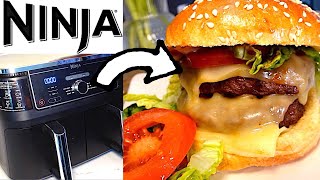 WOW Air Fryer frozen BURGERS in Ninja Foodi Max Dualzone air fryer [upl. by Ipoillak]