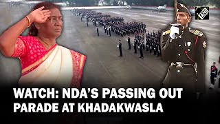 Passing Out Parade of 145th course of NDA held at Khadakwasla President Murmu reviews parade [upl. by Halvaard]