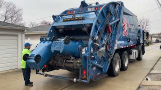 Rear Loader Garbage Trucks in River Grove [upl. by Ahsyekal39]