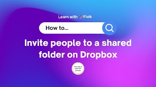 How to invite people to a shared folder on Dropbox [upl. by Nuahsyt]