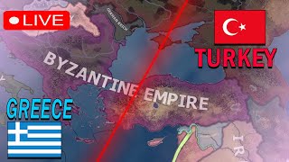 🔴LIVE  HOI4 Greece amp Turkey Rebuilding the Byzantine Empire [upl. by Nailij953]