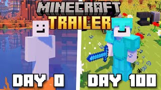 I Survived 100 Days Inside The Minecraft Trailer [upl. by Galliett]