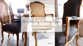 Reupholstering 12 Dining Chairs learning how to upholster and make double welt [upl. by Ahern]