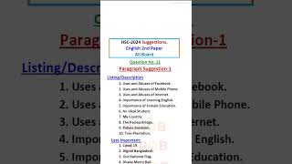 Paragraph SuggestionListingDescription I HSC 2024 I shorts hsc2024 exam hscsuggestion hsc [upl. by Candie]