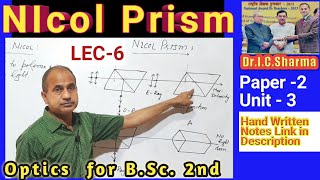 Double Refracting Nicol Prism for BSc 2nd year  Nicol Prism for BSc 2nd year  L6 [upl. by Aennyl610]