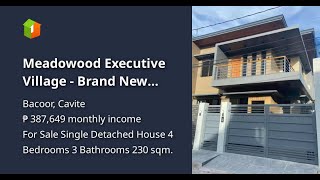 Meadowood Executive Village  Brand New House and Lot in Bacoor Cavite near SM Bacoor [upl. by Retxed664]