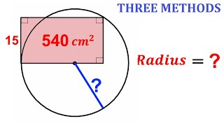 Can you find the Radius of the circle  3 Methods  math maths  geometry [upl. by Millisent]