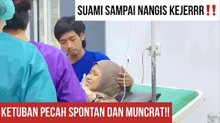 LAHIRAN ANAK KE 2 KETUBAN LANGSUNG MUNCRAT KEMANA MANA⁉️SUAMI NANGIS KEJER SAAT BAYI LAHIR [upl. by Dacia]