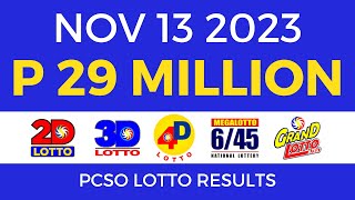 Lotto Result November 13 2023 9pm PCSO [upl. by Buddie]