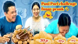 Pani Puri eating challenge with two chopsticksPrank got backfired🤣 [upl. by Nylidnarb]