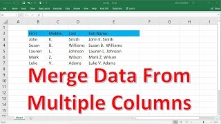 How to Merge Data From Multiple Columns Using TextJoin amp Concatenate Functions  Excel [upl. by Dosi]