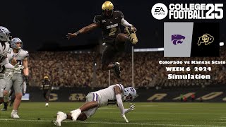 EA College Football 25 Colorado vs Kansas State Week 6 Sim 2024 Full 15 Minute Quarters Game Play [upl. by Ecnal130]