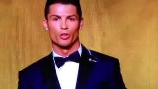 Cristiano Ronaldo screams  Ballon DOr 2014 HD [upl. by Huttan799]